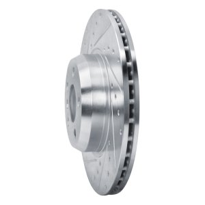 BMW Z4 Brake Rotor (1) - Front Left - R1 Concepts - Drilled & Slotted - Silver - `18-`25